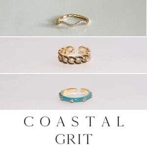 NWT 3 Stackable Coastal Grit Rings